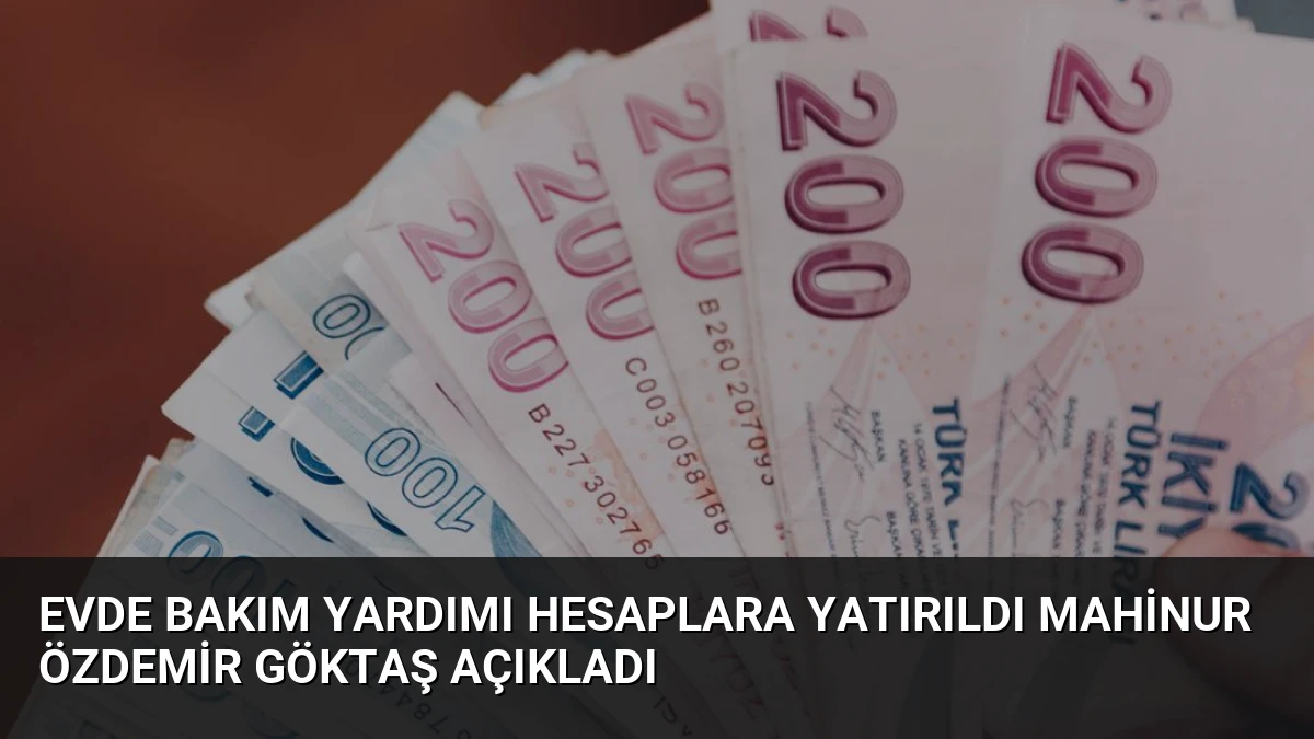 Evde Bakım Yardımı Hesaplara Yatırıldı Mahinur Özdemir Göktaş Açıkladı